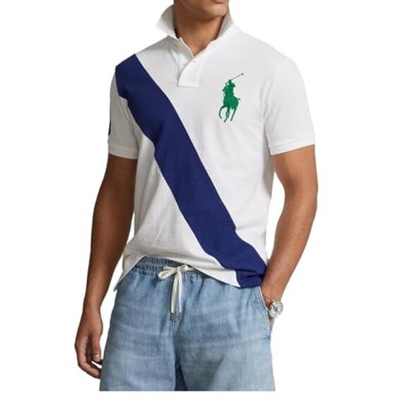 NWT POLO RALPH LAUREN Men's Custom Slim Fit Big Pony Mesh Polo Shirt XXL - Picture 1 of 1